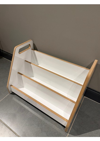 Akçehome Montessori 3 Raflı Beyaz Mdf Çok Kullanışlı Kitaplık indirimleri