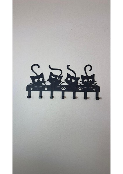 Kedi Figürlü Anahtar Askılığı Duvara Yapıştırmalı Askılık Yapışkanlı ve Delme Gerektirmez indirimleri