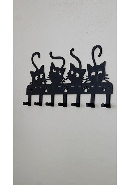 Kedi Figürlü Anahtar Askılığı Duvara Yapıştırmalı Askılık Yapışkanlı ve Delme Gerektirmez modelleri