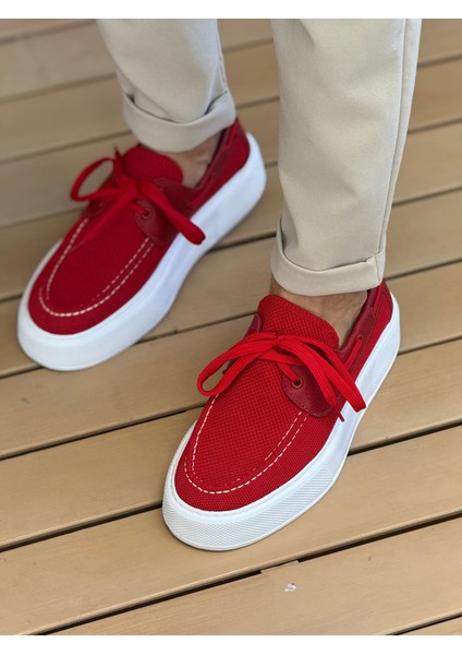 CH2602 - Triko Erkek Ayakkabı Kırmızı