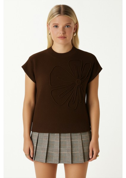 Roman Süzene Detay Acı Kahve Triko Süveter indirimleri