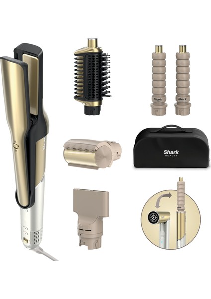 Shark Ninja Glam HD6051SEU 5 Başlıklı Düz,dalgalı ve Bukleli Çok Amaçlı Saç Şekillendirici