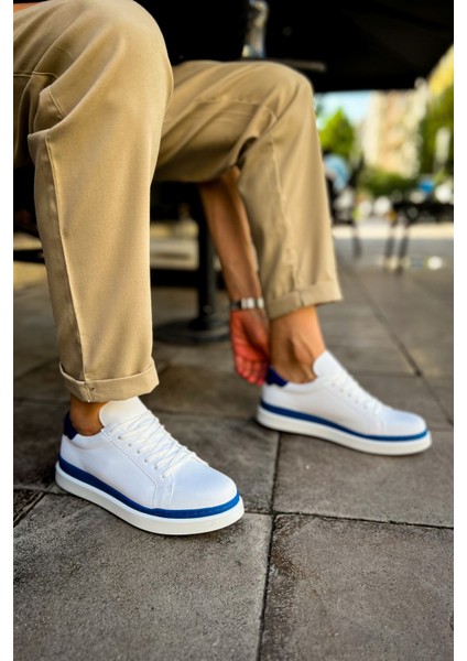 CH979 - Santoni Gbt Spor Erkek Ayakkabı Beyaz/mavı modelleri