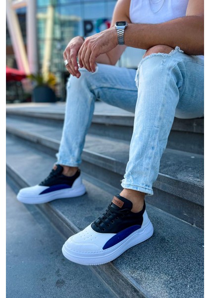 CH115 - Cbt Literide Erkek Ayakkabı Beyaz/sax Mavı/sıyah