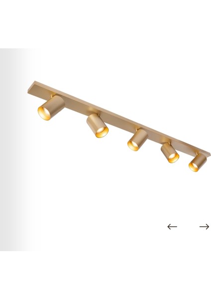 5 Li Beşli Mat Gold Eskitme Kaplama Metal Gövde Hareketli Başlık GU10 LED Tavan Spot Modern Avize