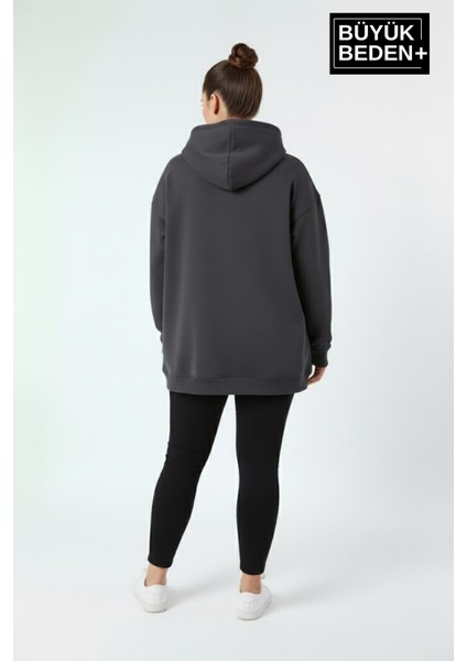 Kadın Büyük Beden California 1974 Baskılı Kapüşonlu Sweat – Rahat Kalıp Hoodie SPR26BSWK965 modelleri