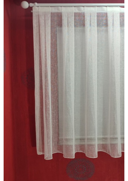 Peteküstü Naturel Keten 1/2 Seyrek Pileli Tül Perde Kırışmaz Modern Dokulu Hafif Tül Özel Ölçü