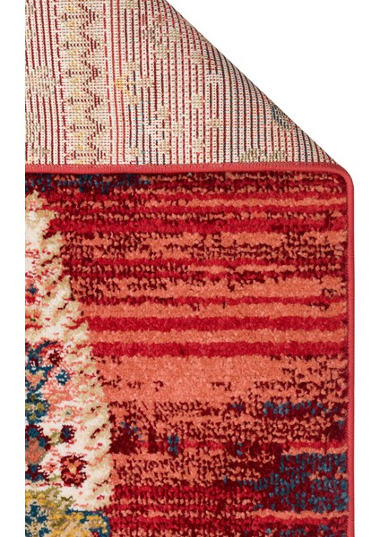 Kavala 02 Red Etnik Desenlere Sahip Dayanıklı Yapısı ve Canlı Renkleri ile Öne Çıkan Makine Halısı fiyatları