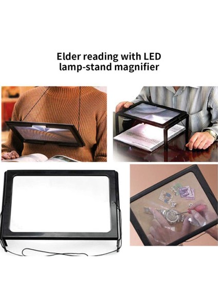 Yaşlılar Için A4 Boyutu Masa Tipi Işıklı Okuma Büyüteç TH275205B modelleri