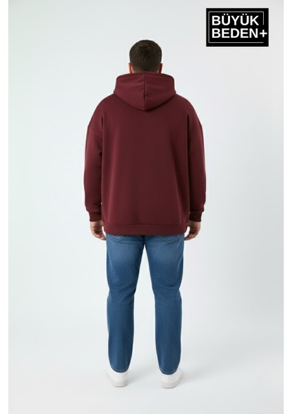 Erkek Büyük Beden California 1974 Baskılı Kapüşonlu Sweatshirt -Rahat Kalıp SPR26BSW965 modelleri