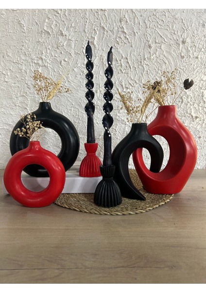 Dekoratif 6 Parça Vazo ve Şamdan Mumluk Takımı Sevgili Sarmaşık Vazo Halka Vazo ve Şamdan Mumluk Seti El Yapımı Vazo Takımı Biblo Hediyelik Eşya Bohem Tarz fiyatları