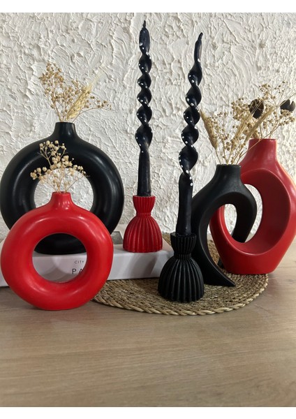 Dekoratif 6 Parça Vazo ve Şamdan Mumluk Takımı Sevgili Sarmaşık Vazo Halka Vazo ve Şamdan Mumluk Seti El Yapımı Vazo Takımı Biblo Hediyelik Eşya Bohem Tarz indirimleri