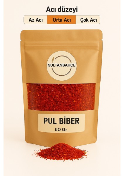 Pul Biber 50 gr - Orta Acı Pul Biber -Yemeklik Baharat - Taze Öğütülmüş