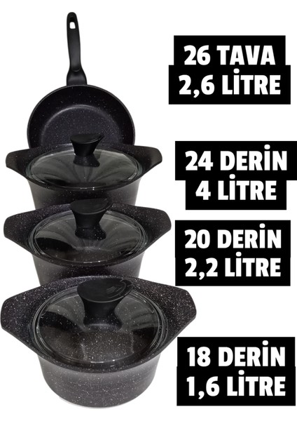 7 Parça Kendinden Kulplu Indüksiyon Tabanlı Döküm Set