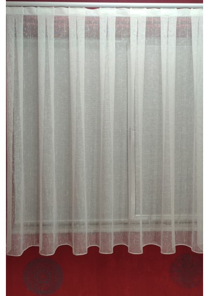 Peteküstü Naturel Keten 1/2 Seyrek Pileli Tül Perde Kırışmaz Modern Dokulu Hafif Tül Özel Ölçü