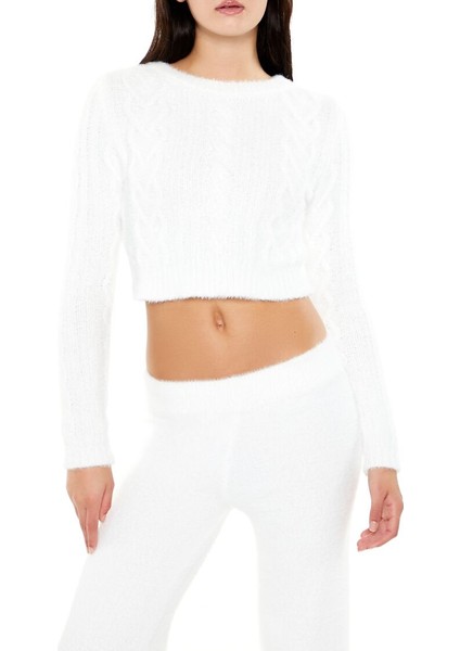 Yumuşak Örgü Crop Kazak