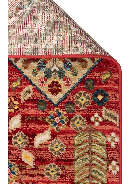 Kavala 01 Red Etnik Desenlere Sahip Dayanıklı Yapısı ve Canlı Renkleri ile Öne Çıkan Makine Halısı fiyatları