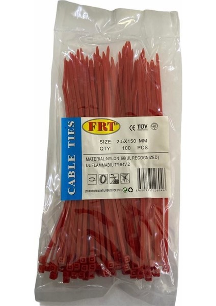 Frt Kırmızı 2,5X150 Kablo Bağı