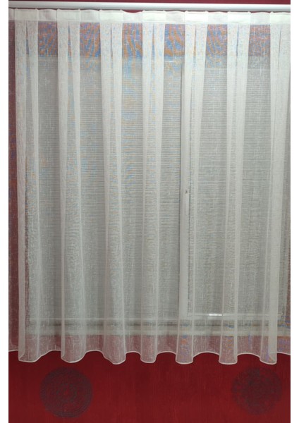 Peteküstü Naturel Keten 1/2 Seyrek Pileli Tül Perde Kırışmaz Modern Dokulu Hafif Tül Özel Ölçü