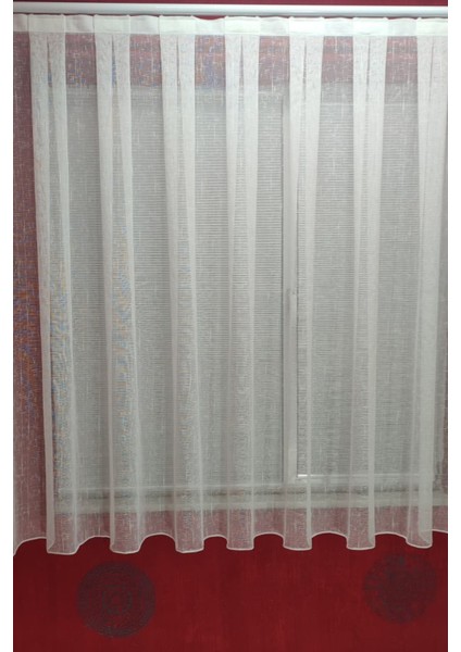 Peteküstü Naturel Keten 1/2 Seyrek Pileli Tül Perde Kırışmaz Modern Dokulu Hafif Tül Özel Ölçü