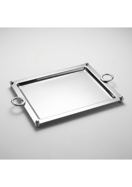 18/10 Paslanmaz Çelik Lüks Dikdörtgen Servis Tepsisi 35X55 cm Büyük Boy