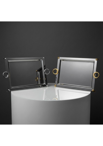 18/10 Paslanmaz Çelik Lüks Dikdörtgen Servis Tepsisi 35X55 cm Büyük Boy modelleri