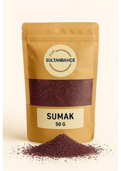 Sumak 50 gr - Ekşi Aromalı Yemek Baharatı - Taze Çekilmiş