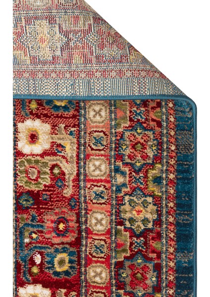 Kavala 05 Navy Red Etnik Desenli Dayanıklı Yapısı ve Canlı Renkleri ile Öne Çıkan Makine Halısı fiyatları