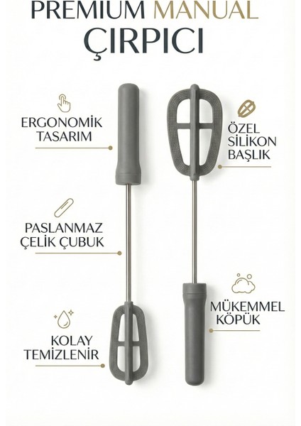 Bas Çek Pratik El Çırpıcısı Yumurta Sos Karıştırıcı Paslanmaz Çelik Çok Amaçlı Manuel Mikser