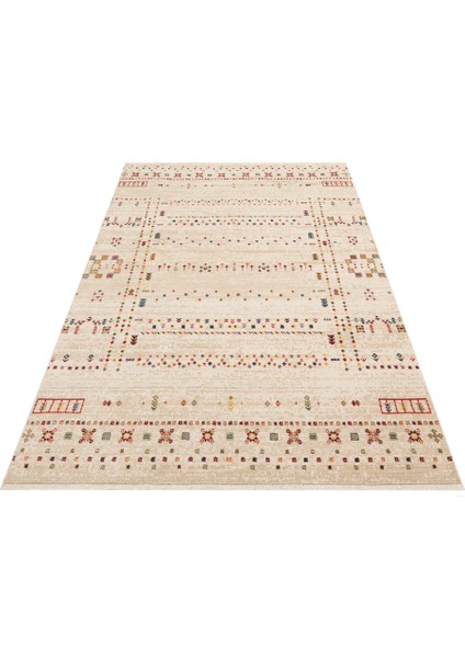 Kavala 06 Cream Etnik Desenlere Sahip Dayanıklı Yapısı ve Canlı Renkleri ile Öne Çıkan Makine Halısı indirimleri