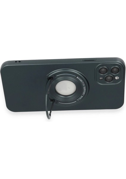 MYT09 iPhone 12 Pro Max Kılıf Lukka Magneticsafe Kapak - Koyu Yeşil modelleri