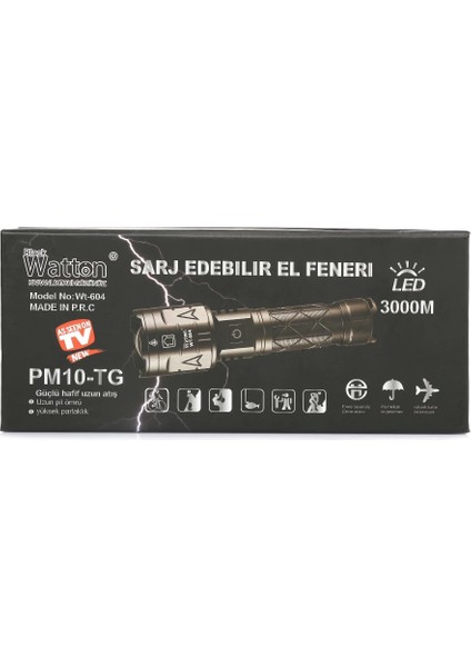 3000 Lümen Güçlü El Feneri WT-604 indirimleri
