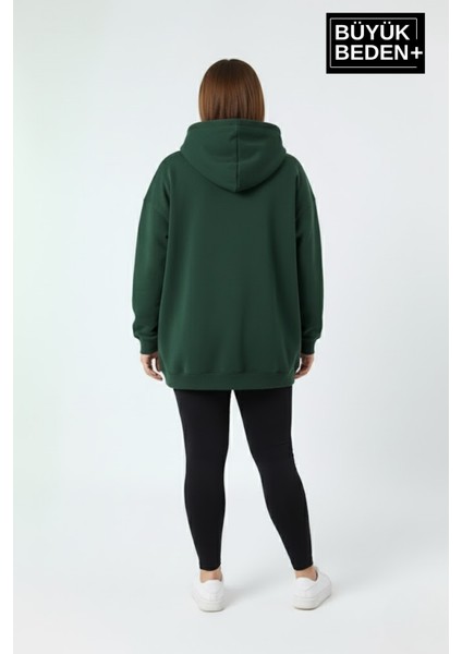 Kadın Büyük Beden Kapşonlu Rahat Kalıp Hoodie – Milano Italia Baskılı Sweatshırt SPR26BSWK967 modelleri