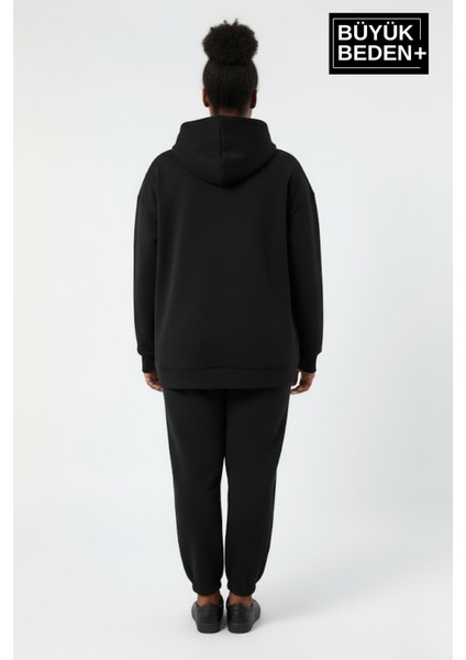 Kadın Büyük Beden Kapşonlu Rahat Kalıp Hoodie – Milano Italia Baskılı Sweatshırt SPR26BSWK967 modelleri