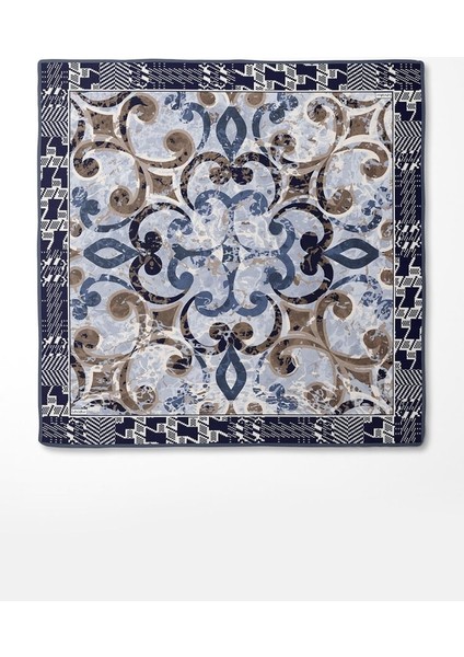 Lacivert Desenli Twill Ipek EŞARP-0918 modelleri