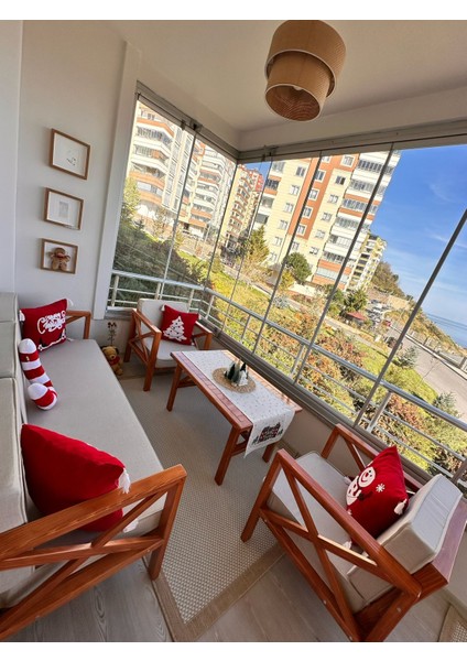 Bahçe Mobilyası Balkon Takımı 3lü Koltuk I 2 x Tekli Koltuk I Masa I Minderler Dahil l Yastık ve Masa Örtüsü Dahil Değil