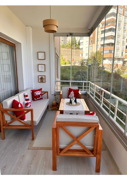 Bahçe Mobilyası Balkon Takımı 3lü Koltuk I 2 x Tekli Koltuk I Masa I Minderler Dahil l Yastık ve Masa Örtüsü Dahil Değil modelleri