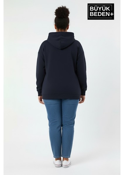 Kadın Büyük Beden Kapşonlu Rahat Kalıp Hoodie – Milano Italia Baskılı Sweatshırt SPR26BSWK967 modelleri