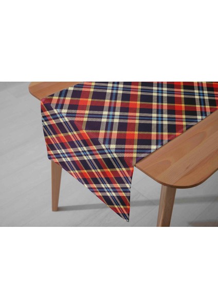 Ekose Desenli Dijital Baskı Dikişli Dikdörtgen Masa Runner fırsatları