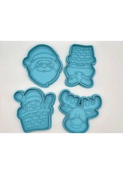Yılbaşı Noel Baba & Ren Geyiği Kurabiye Kalıbı | Christmas Cookie Cutter Set