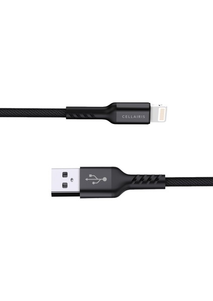 Premium Naylon Lightning Kablo 1m - Siyah