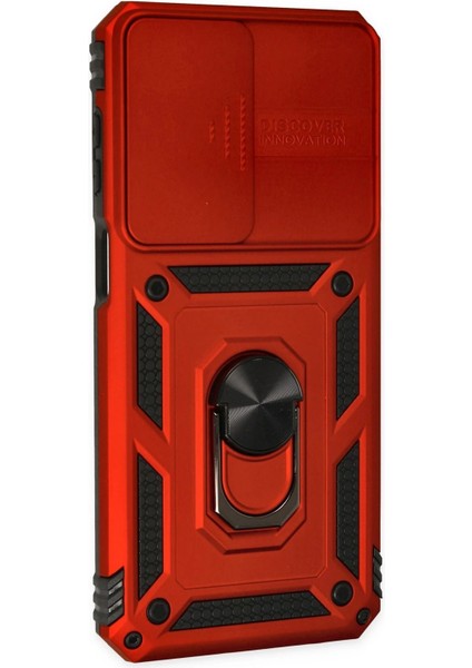 MYT09 Samsung Galaxy M33 Kılıf Pars Lens Yüzüklü Silikon - Kırmızı fiyatları