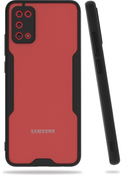 MYT09 Samsung Galaxy A02S Kılıf Platin Silikon - Siyah