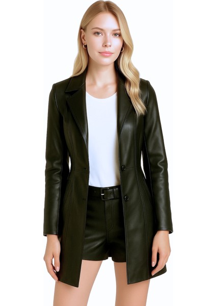 Farah Hakiki Deri Kadın Siyah Trençkot fiyatları