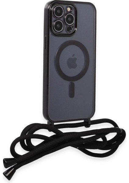 MYT09 iPhone 12 Pro Kılıf Divo Lazer Askılı Magsafe Kapak - Siyah fiyatları