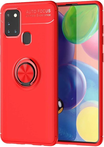 MYT09 Samsung Galaxy M31 Kılıf Range Yüzüklü Silikon - Kırmızı