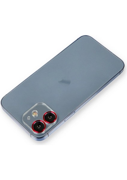 MYT09 iPhone 12 Metal Kamera Lens Koruma Cam - Kırmızı