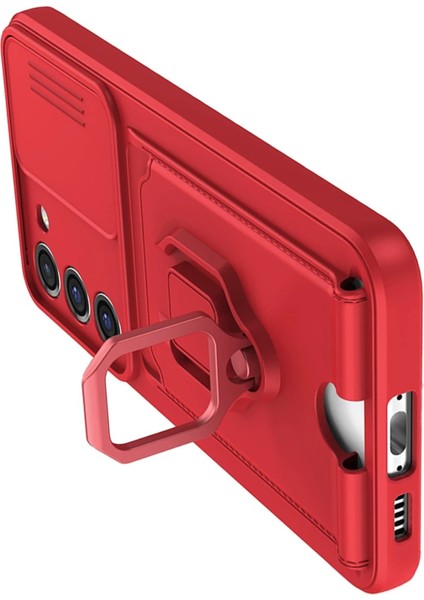 MYT09 Samsung Galaxy S24 Plus Kılıf Zuma Kartvizitli Yüzüklü Silikon - Kırmızı modelleri