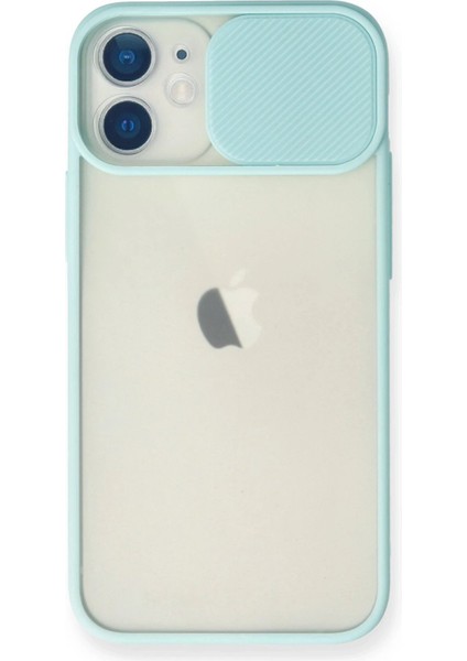 MYT09 iPhone 11 Kılıf Palm Buzlu Kamera Sürgülü Silikon - Turkuaz