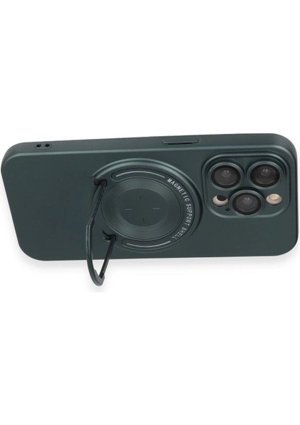 MYT09 iPhone 14 Pro Kılıf Lukka Magneticsafe Kapak - Koyu Yeşil modelleri